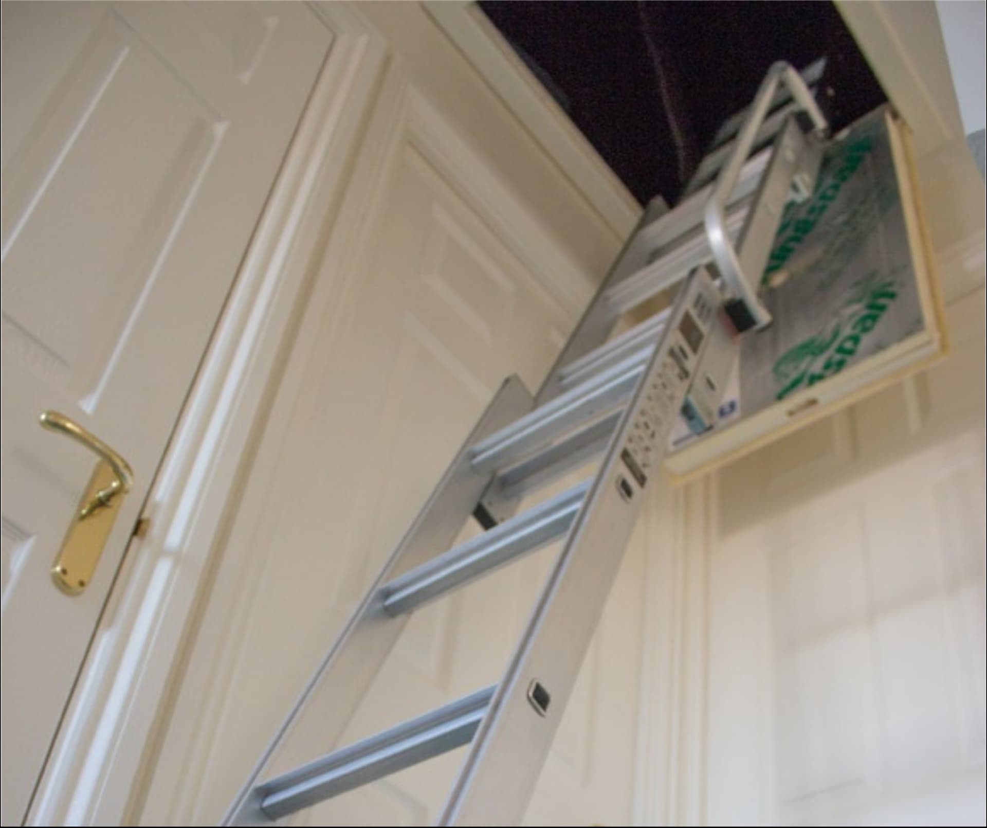 Aluminium loft ladder and custom loft hatch professionally installed by KMW Loft Ladders