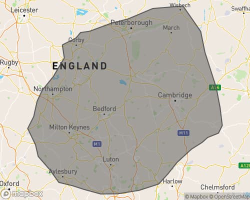 KMW service area around Bedford, Milton Keynes, Northampton, Cambridge and surrounding towns