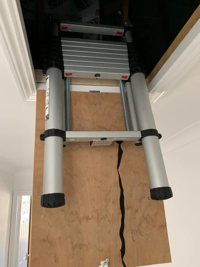 Telescopic loft ladder installed by KMW Loft Ladders