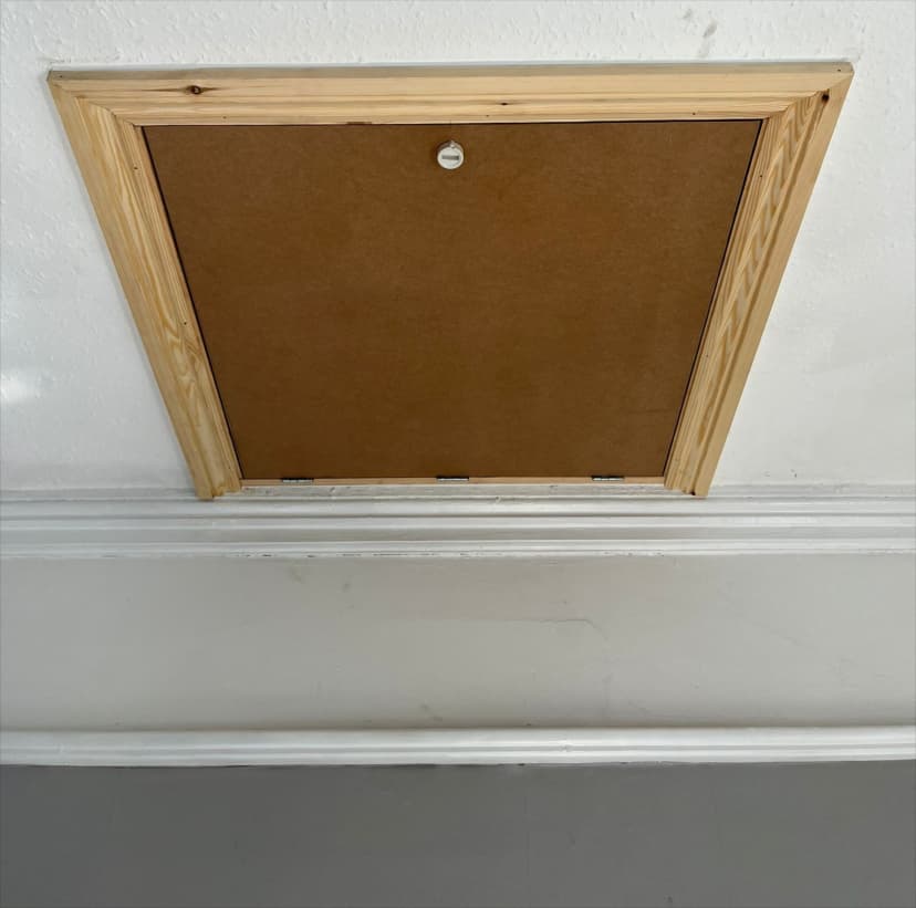 Custom made MDF hatch installed by KMW Loft Ladders